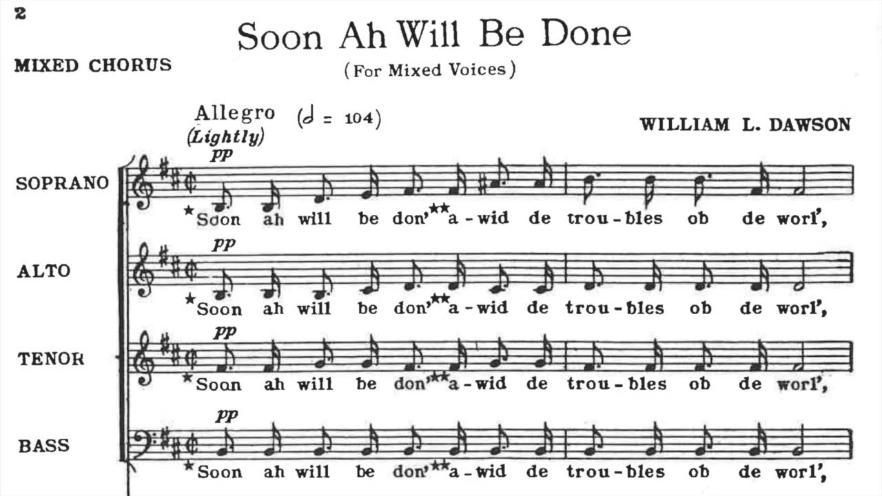 Soon Ah Will Be Done - Bass of SATB
