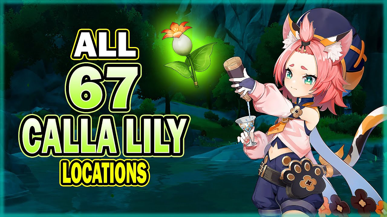 All 67 Calla Lily Locations - Efficient Farming Route - Diona & Kaeya Ascension Material | Genshin
