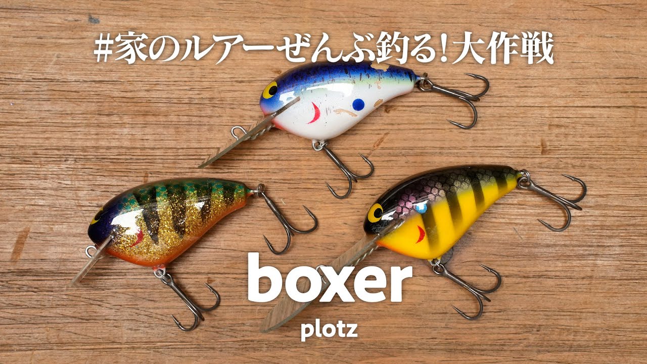 神回!?ボクサーのように俊敏にカバーを躱しバスのリアクションバイトを誘うハンドメイドクランクplotzのboxerシリーズ #家のルアーぜんぶ釣る大作戦 / 0013