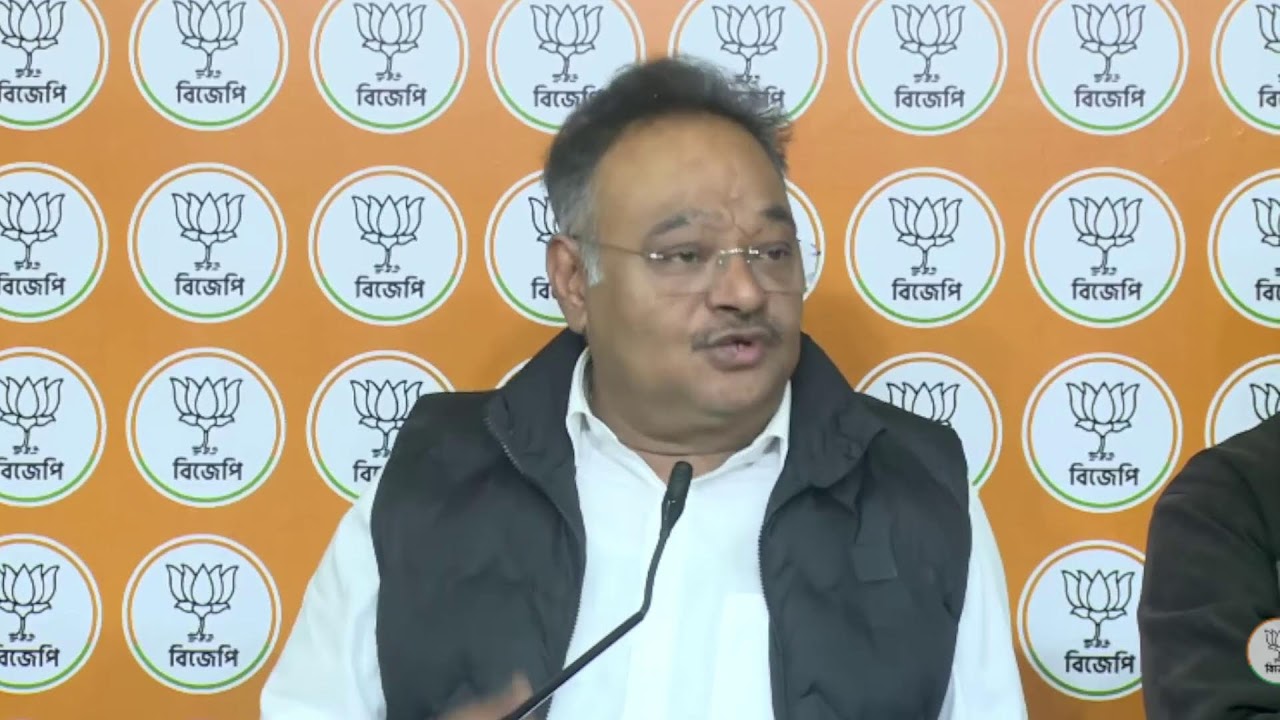Press Conference by Samik Bhattacharya, State President at Salt Lake BJP Party Office.
