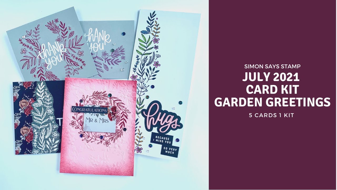 Simon Says Stamp July 2021 Card Kit | 5 Cards 1 Kit