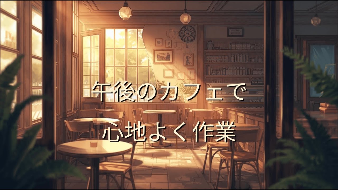 午後のカフェで心地よく作業｜穏やかで少し明るいBGM【Afternoon Cafe Music for Comfortable Work｜Calm & Lightly Bright】