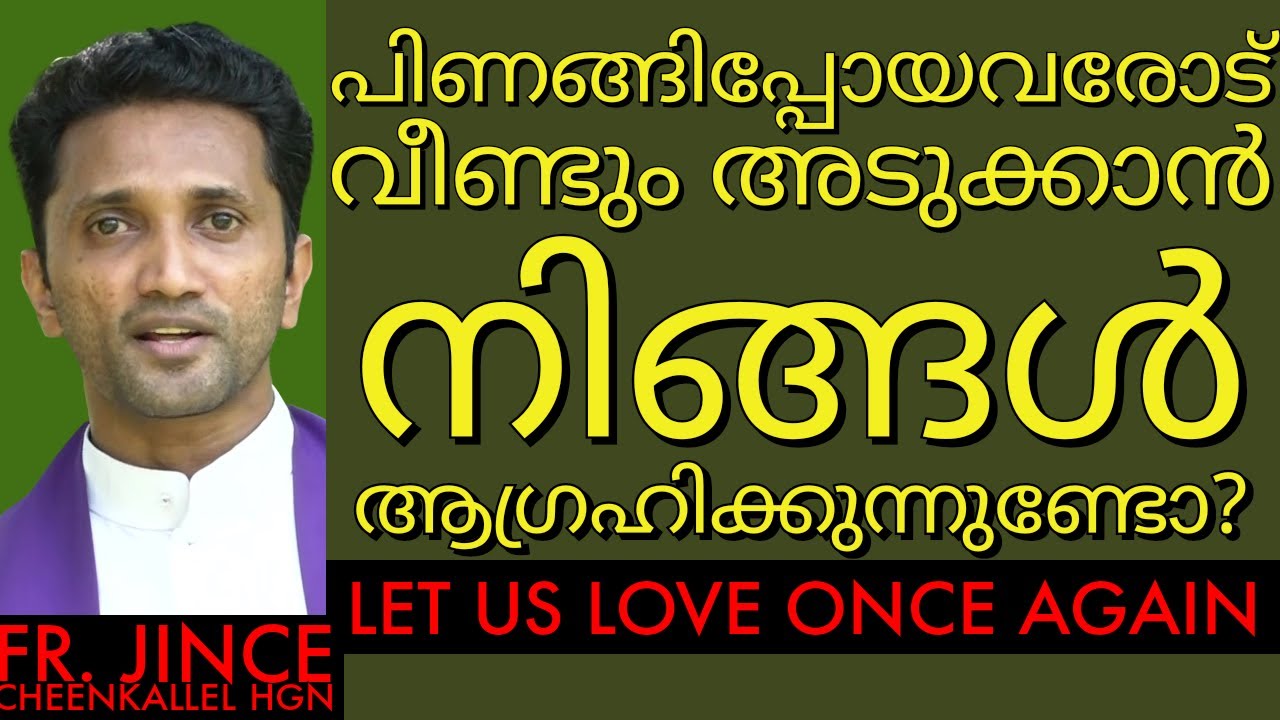 തകർന്ന ബന്ധങ്ങളെ  വീണ്ടും യോജിപ്പിക്കാൻ മൂന്ന് കാര്യങ്ങൾ LOVE AGAIN Fr. Jince Cheenkallel HGN