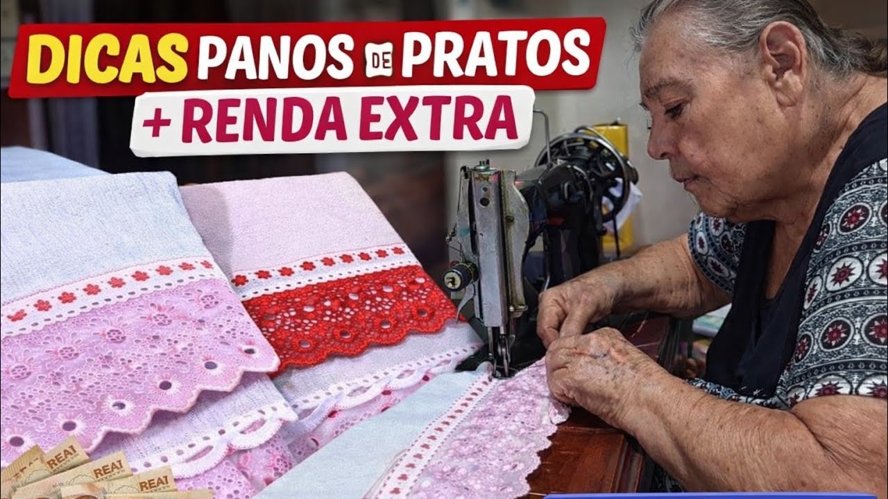 Dicas aumentar panos de pratos muito f&aacute;cil,Renda extra.