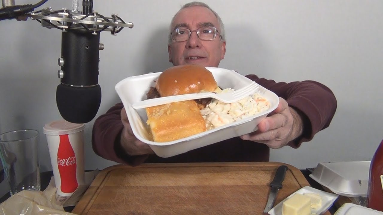 ASMR Eating a BBQ Pulled Beef Sandwich from Kelly's Roast Beef
