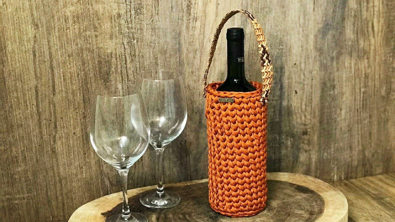 Porta Vinho De Crochê | Cachepô para Garrafas Passo a Passo