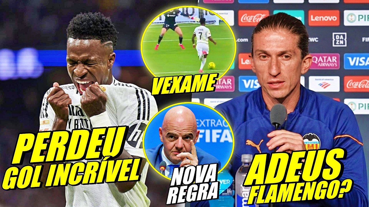 DEU VEXAME ! VINl JR PERDE GOL MAIS FEITO DO ANO ! FILIPE LUIZ FORA DO FLAMENGO ? FIFA MUDA REGRA
