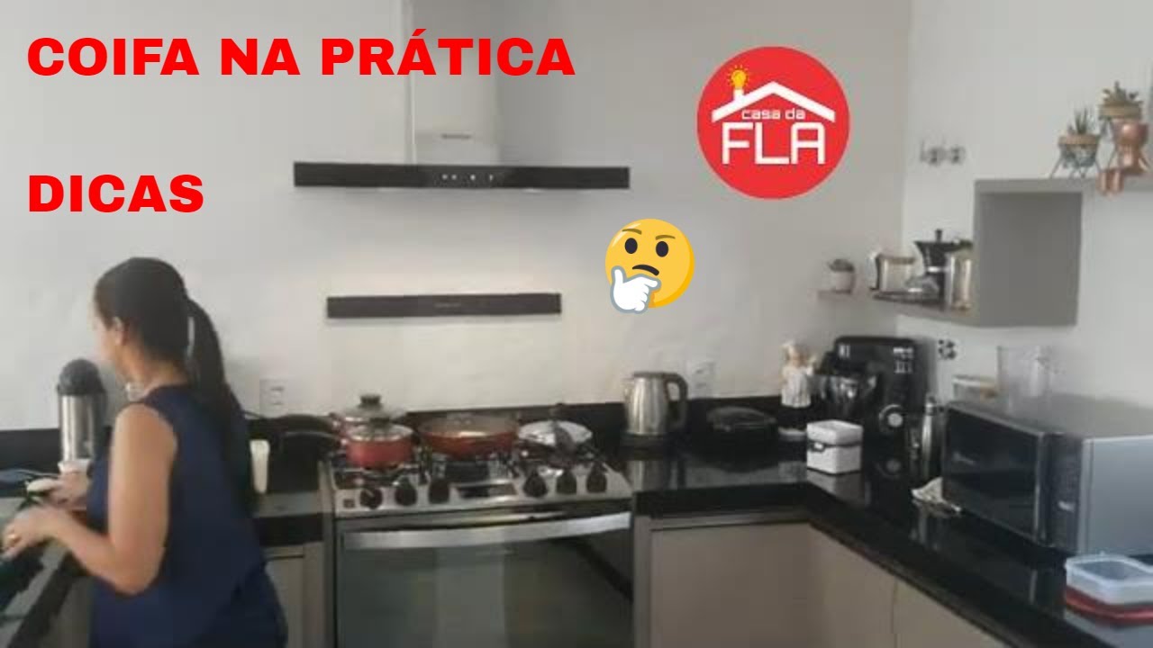 Funcionamento coifa cozinha no modo exaustor, na prática! Coifa Brastemp. Fogão coifa BAE90AR.