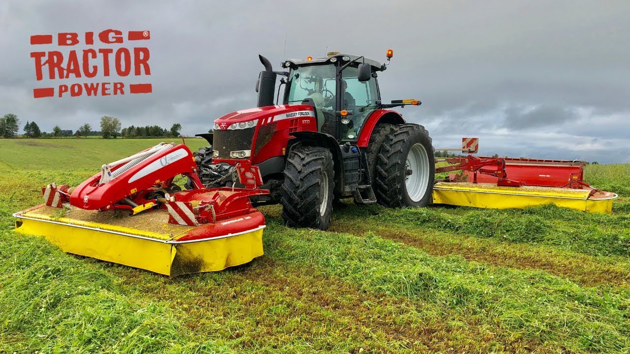 Big Massey Ferguson 8737 & PÖTTINGER NOVACAT V10 Hay Mower