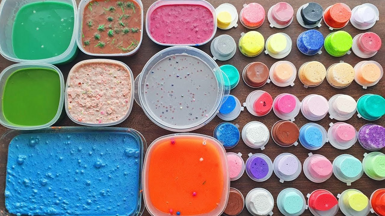 Satisfying Slime Mixing and Clay Slime Smoothie Izabela Stress #slimeasmr #satisfying