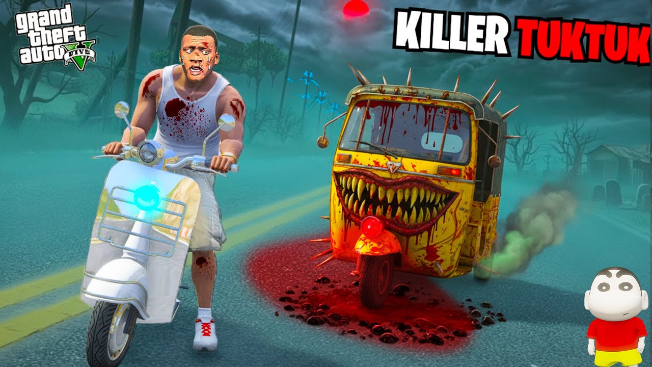 Franklin & Shinchan vs KILLER CURSED AUTO With Avengers In GTA 5