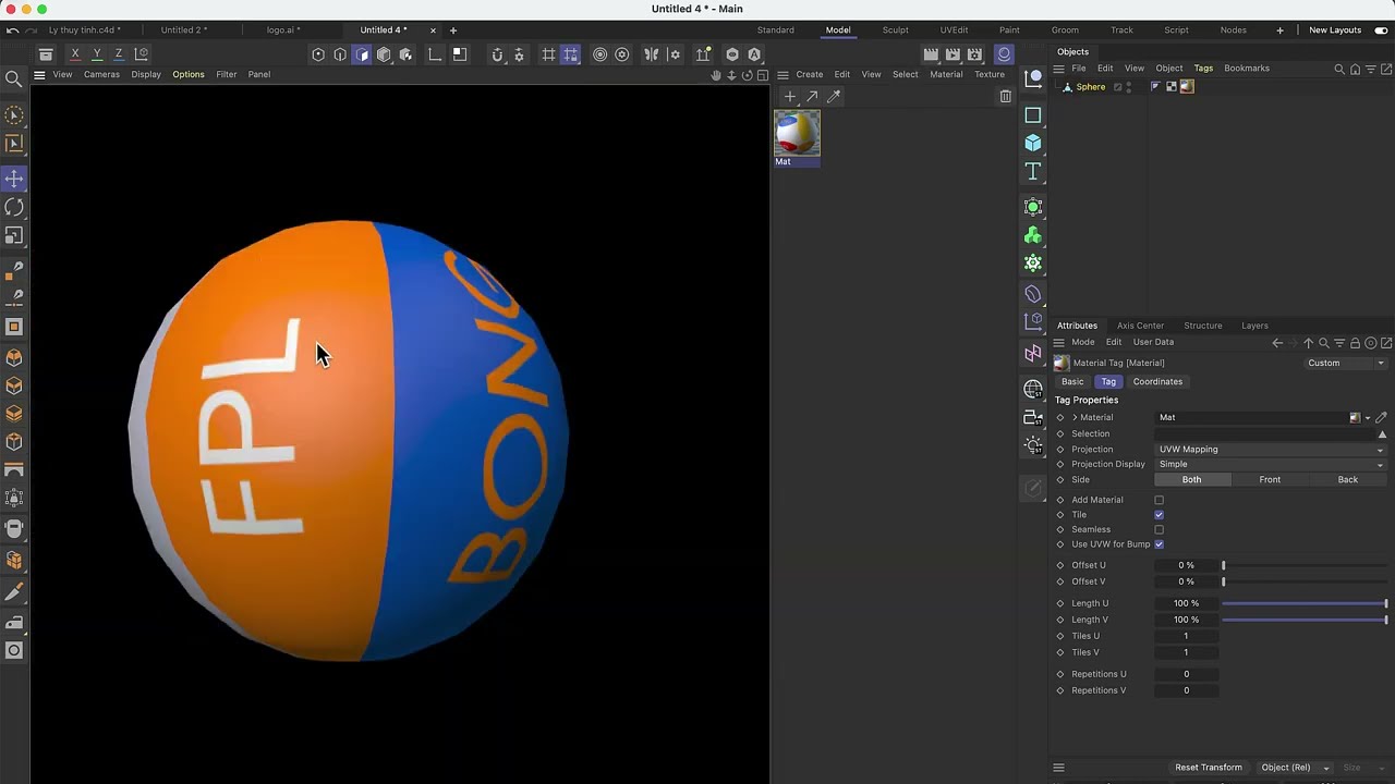 Cắt UV cơ bản trong C4D