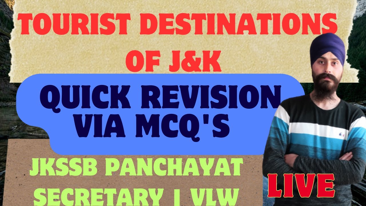 TOURIST DESTINATIONS IN JAMMU AND KASHMIR | IMPORTANT MCQ'S | GK WITH SPECIAL REFRENCE TO J&K