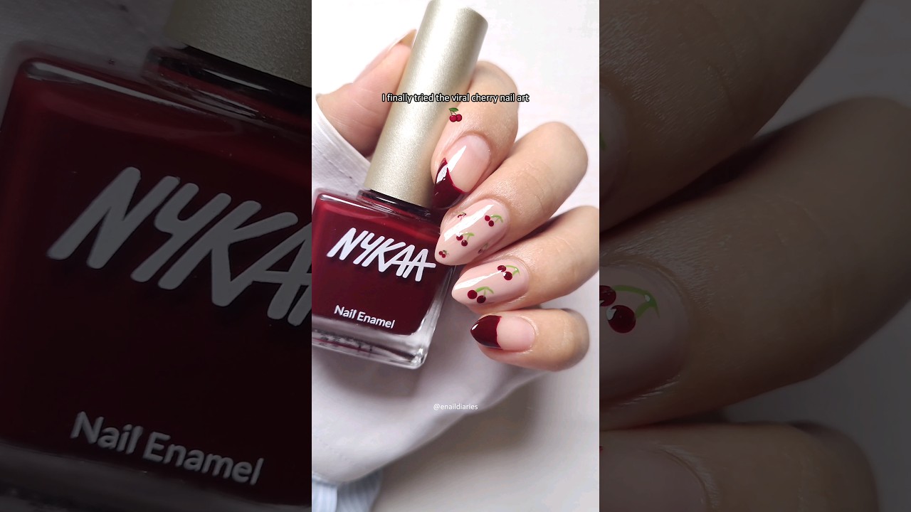 Have you tried the viral cherry nail art? 🍒💅🏻 #cherrynails #nails #nykaa