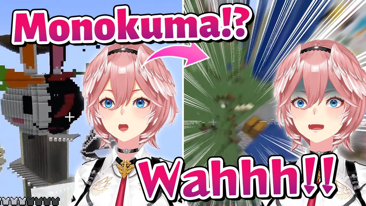 The hawk falls down while visiting New Pekora Tower【Lui Takane/Minecraft/Hololive Clip/EngSub】