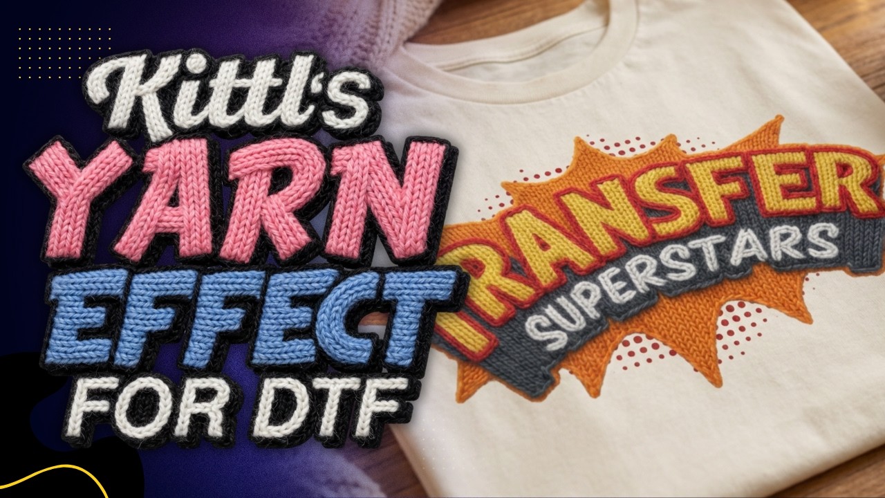 Превратите любое изображение в 3D-эффект пряжи с помощью Kittl для DTF-печати.