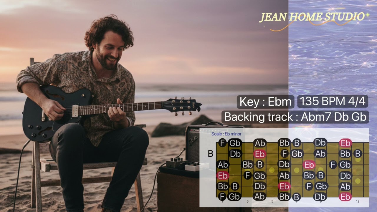 Chill Neo Soul Guitar Backing Track. Key Ebm : 135 BPM 4/4