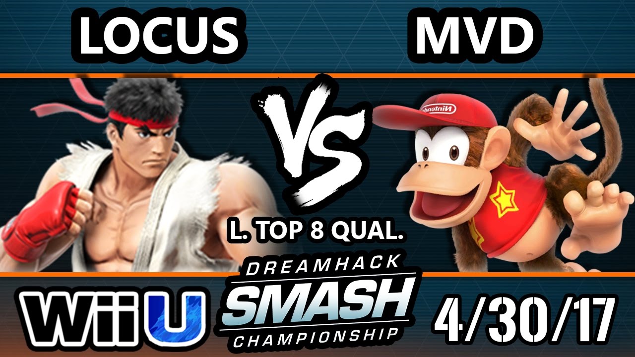 DHA 2017 SSB4 - Locus (Ryu) Vs. PG | MVD (Diddy Kong) Smash 4 Losers 9ths - Smash Wii U