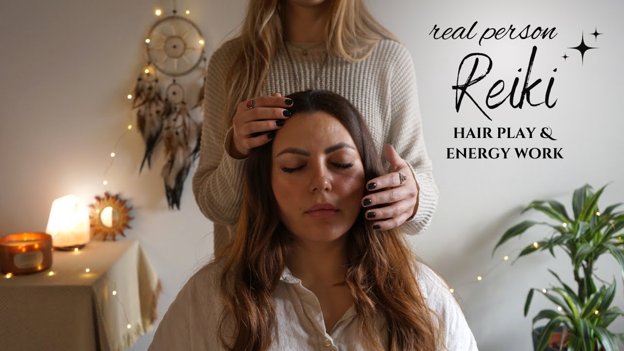 Reiki ASMR ~ Real Person Hair Play & Energy Work | Hair Brushing, Hand Movements (No Talking)