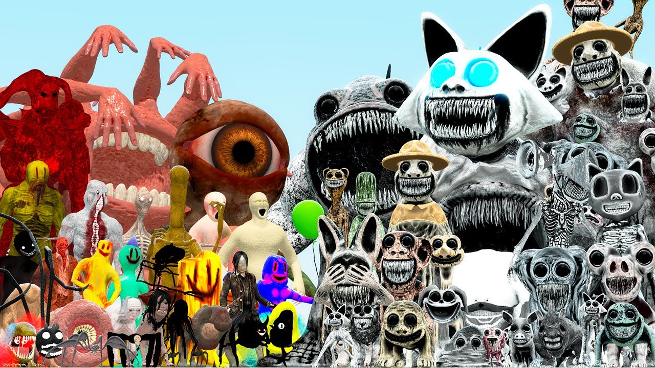 NEW POOLROOMS CLUMP BACKROOMS FAMILY VS GODZILLA ZOONOMALY CHARACTERS (Garry's Mod)