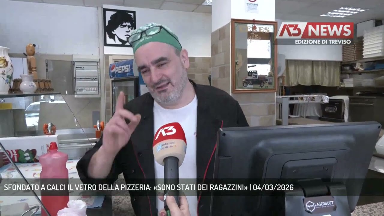 SFONDATO A CALCI IL VETRO DELLA PIZZERIA: «SONO STATI DEI RAGAZZINI» | 04/03/2026