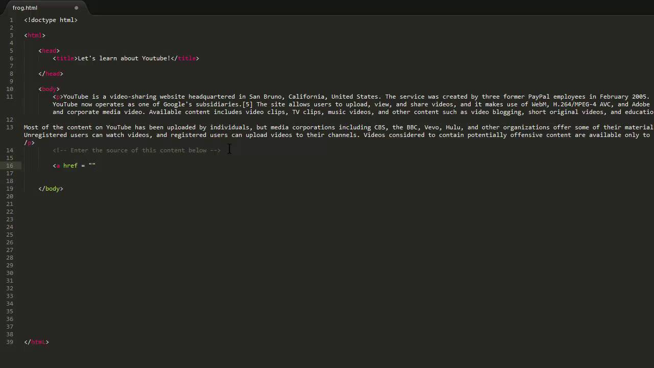HTML # 3: Links and HREF Attribute