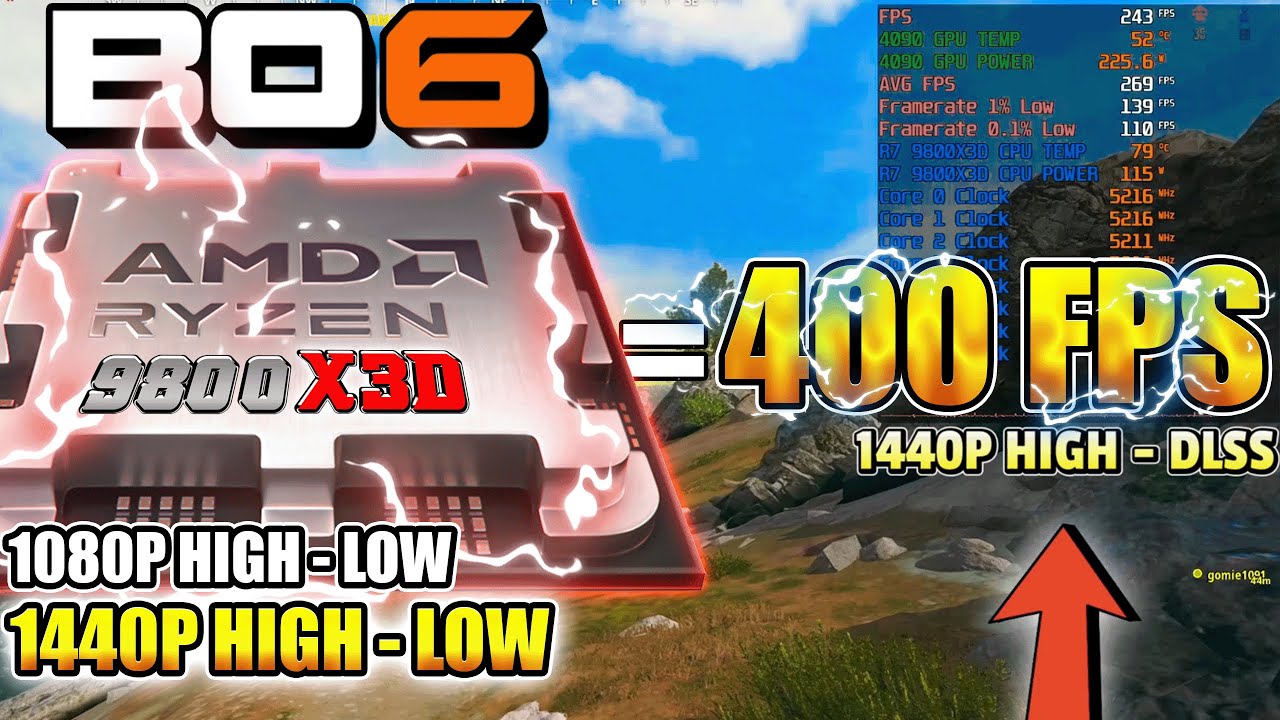RYZEN 7 9800X3D + 4090 Is insane! 400FPS On Default Warzone/Multiplayer  1440P + 1080P TEST! BO6 🎮