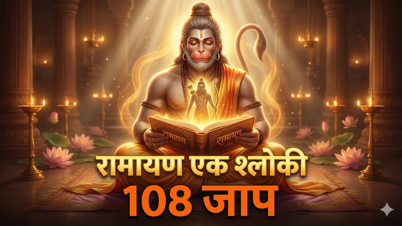 एक श्लोकी रामायण 108 बार | संपूर्ण रामायण एक श्लोक में | श्री राम का अद्भुत भक्ति जाप 