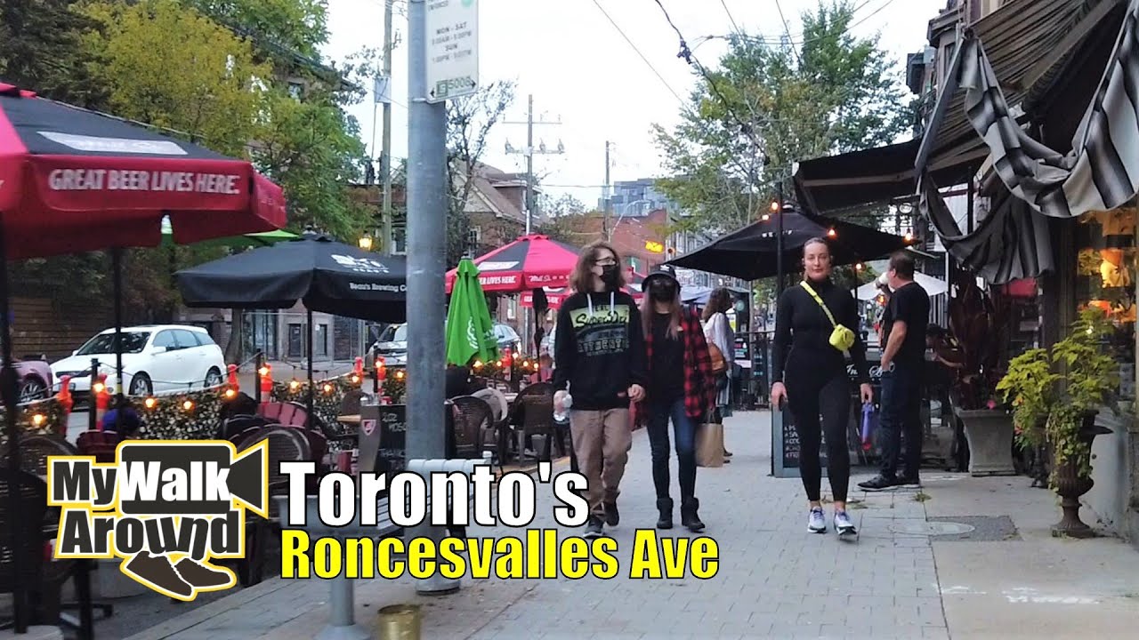 Toronto's Roncesvalles village shops, eateries and residential houses (walking tour)