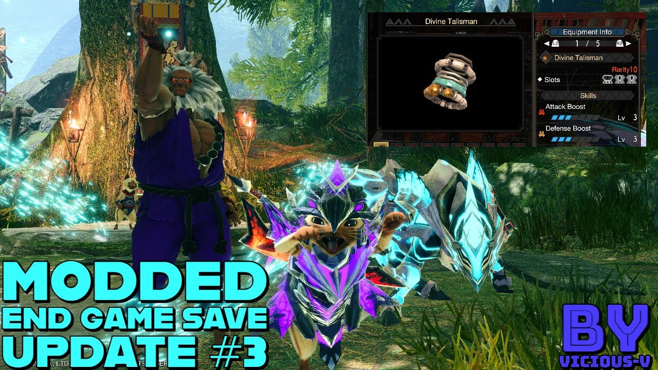 Monster Hunter Rise PS5: Modded End Game Save Update #3 - HR 173, Divine Talisman God Charm & MORE!