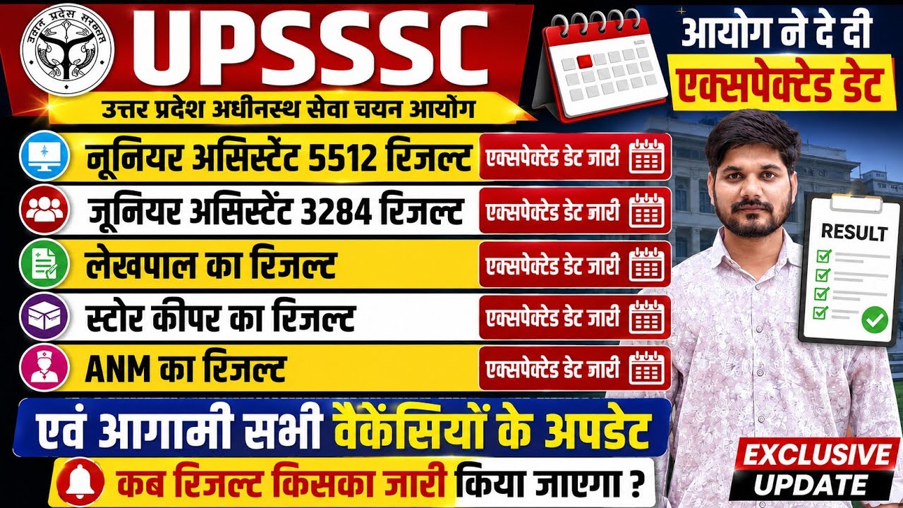 ##UPSSSC Junior Assistant 5512 & 3284 Results and All Upcoming Results##