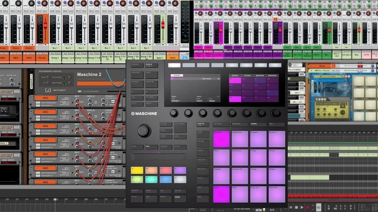 Using the Maschine mk3 with Reason 11| Routing sounds to separate channels.
