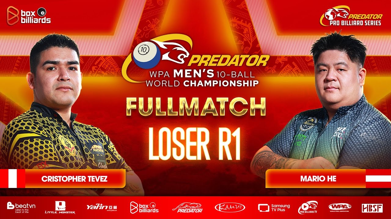 Christopher Tevez vs Mario He | 2025 PREDATOR WPA MEN'S 10-BALL CHAMPIONSHIP