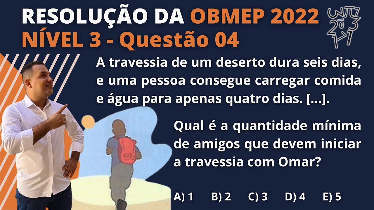 Questão 4 da OBMEP 2022 - Nível 3 (1ª Fase)