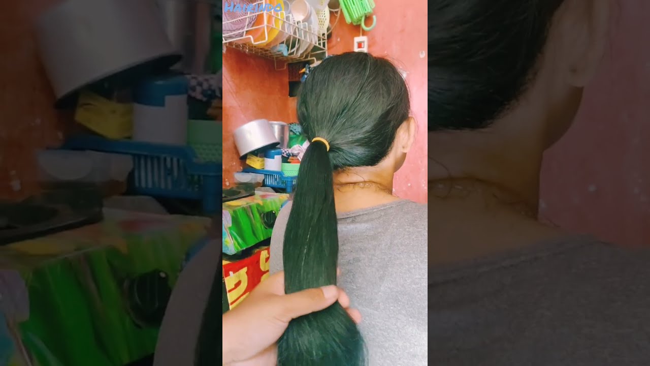 POTONG RAMBUT MBA LIA DI DAPUR