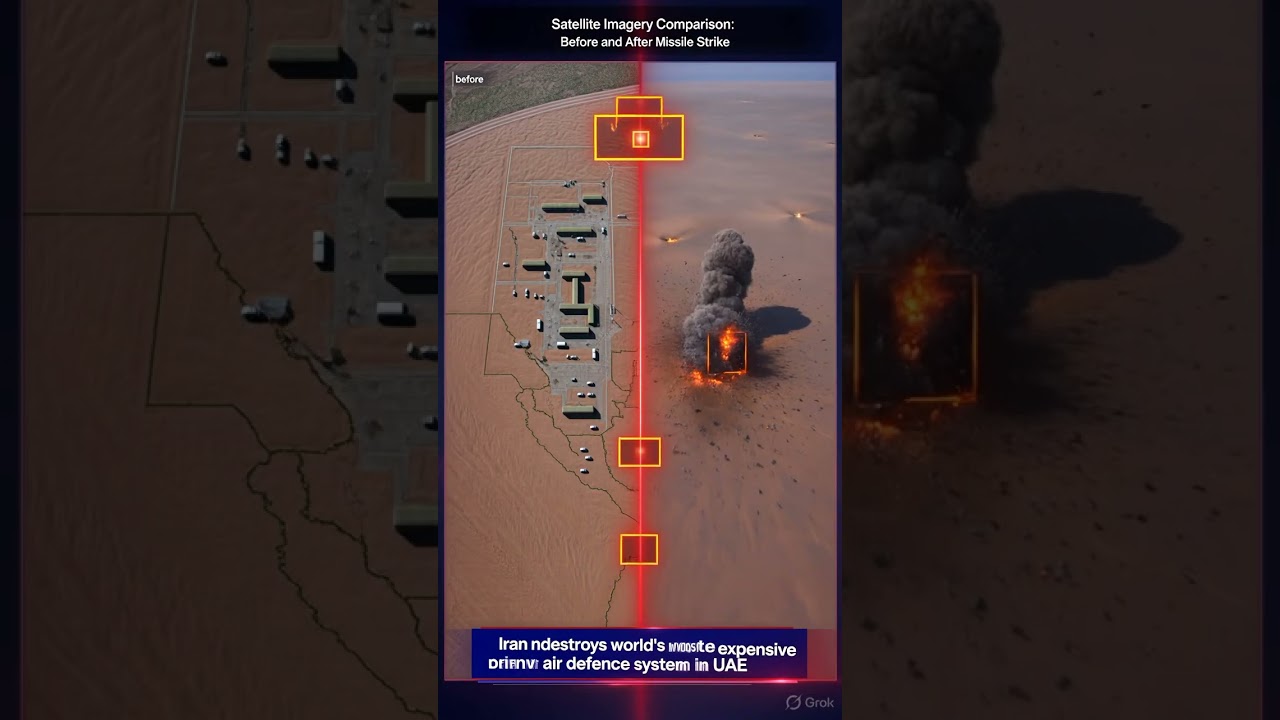 Breaking: Iran destroys THAAD defence system in UAE | Satellite images reveal damage #breakingnews