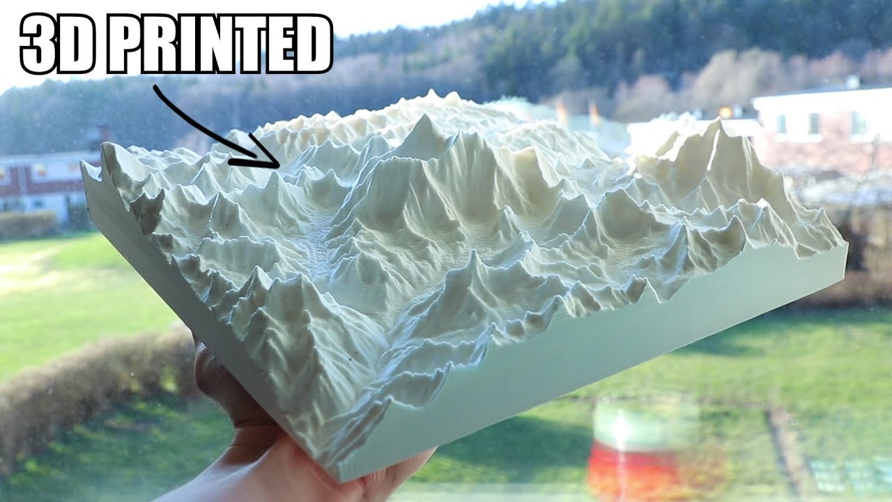 3D Printed Topographic Mount Everest Projection