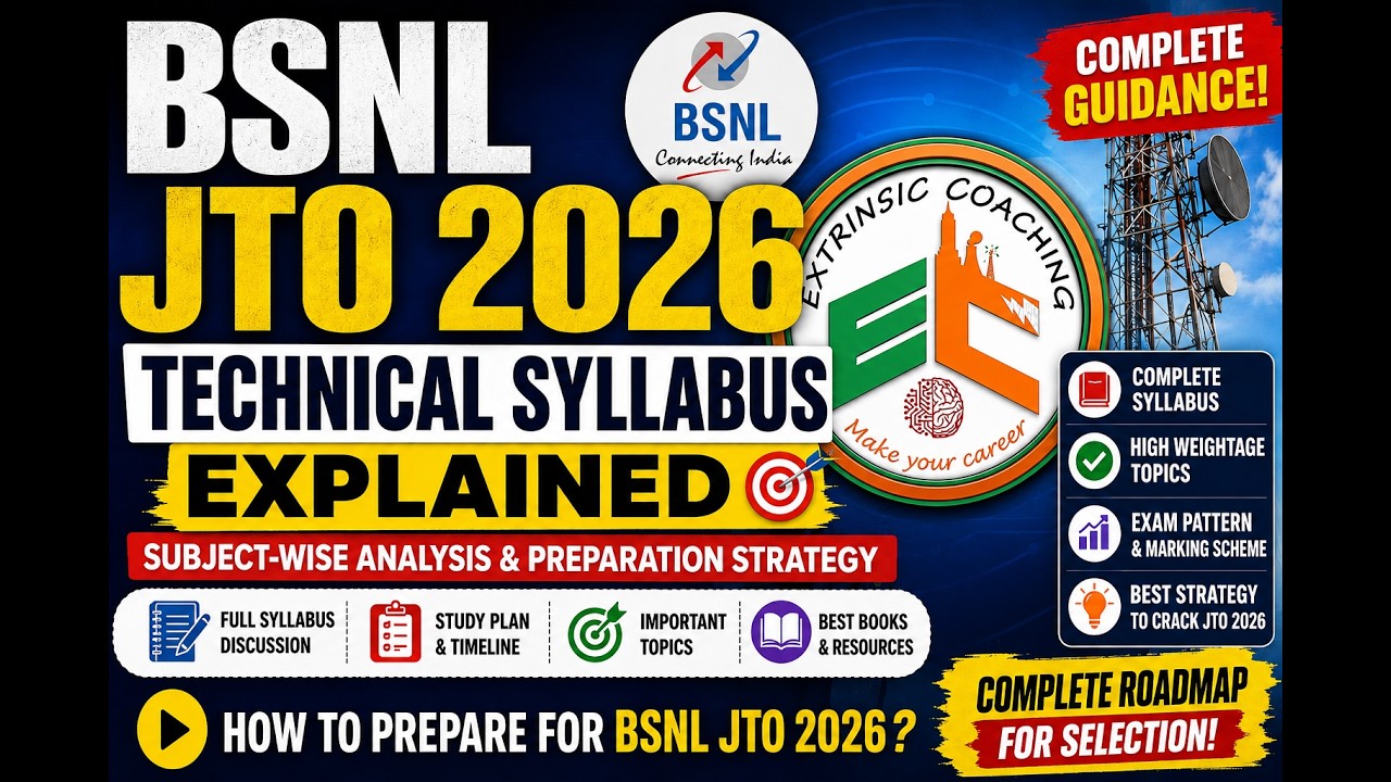 BSNL JTO 2026 Roadmap 🚀 Technical Syllabus, Study Plan & Selection Strategy