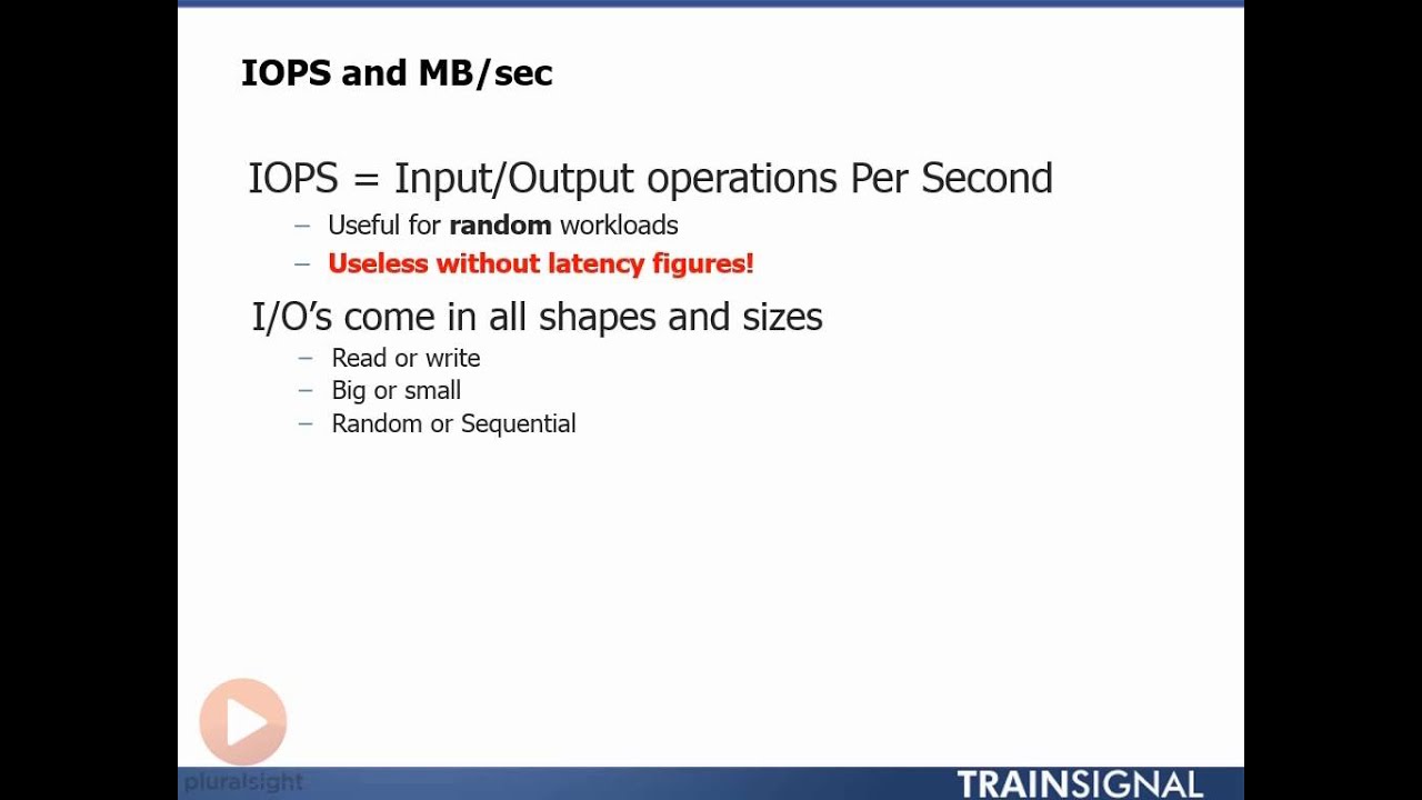 10  IOPS and MB sec
