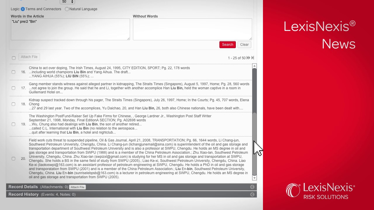 LexisNexis Risk Solutions Bridger Insight XG