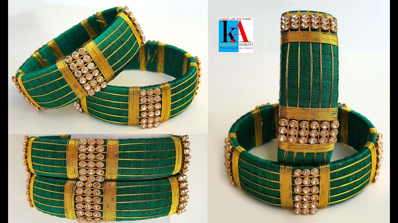 How to make Trendy Silk Thread Bangles with zari Thread // bangles making tutorial for beginners