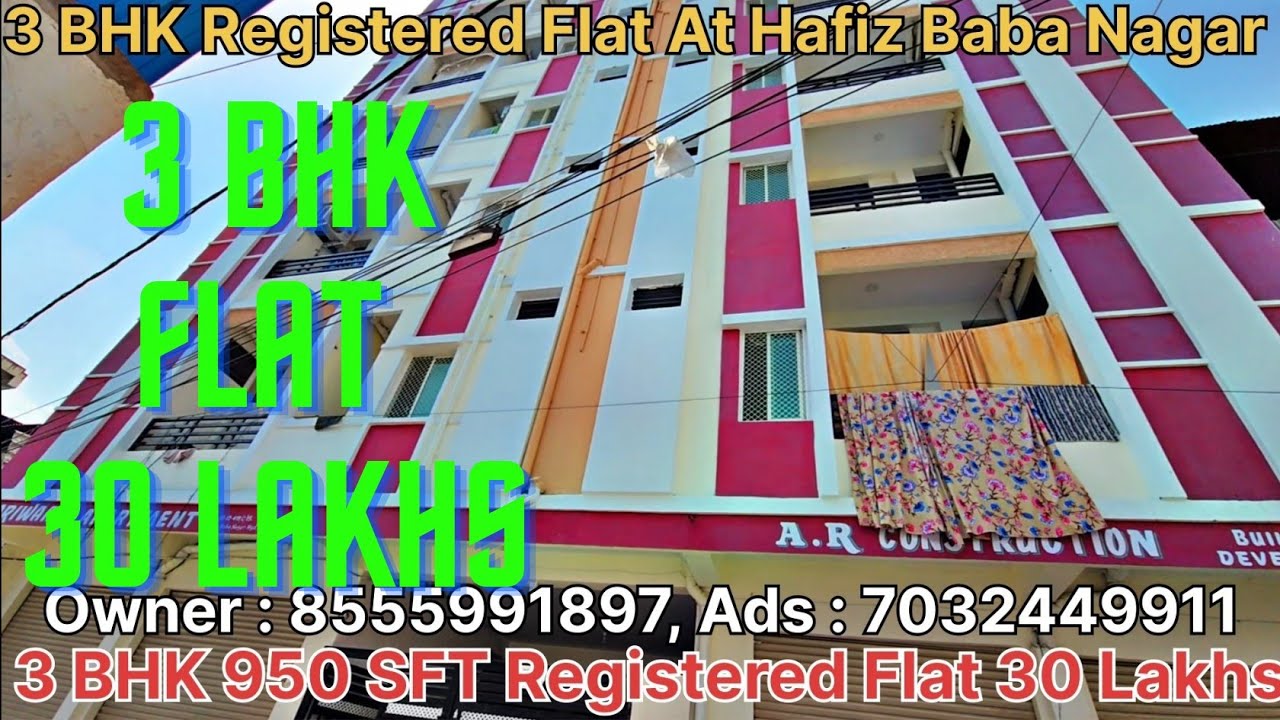 3 BHK New Registered #flatsforsale at Hafiz Baba Nagar ChandrayanGutta Hyderabad 950 SFT #newflat
