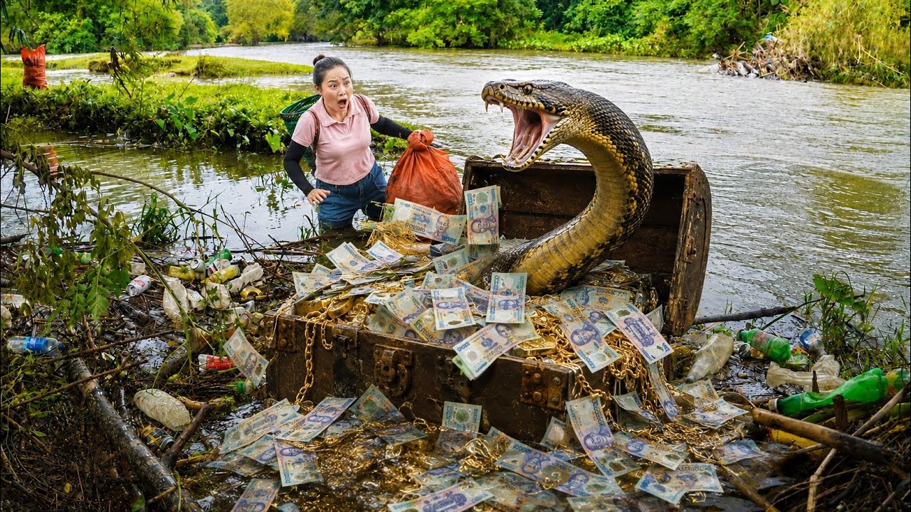 After the flood, a single mother found a tin can full of cash while scavenging for scrap metal.