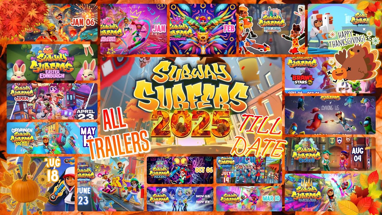 🍂🦃 Subway Surfers: Мировой тур 2025 — все трейлеры на сегодняшний день! 🎃🍃