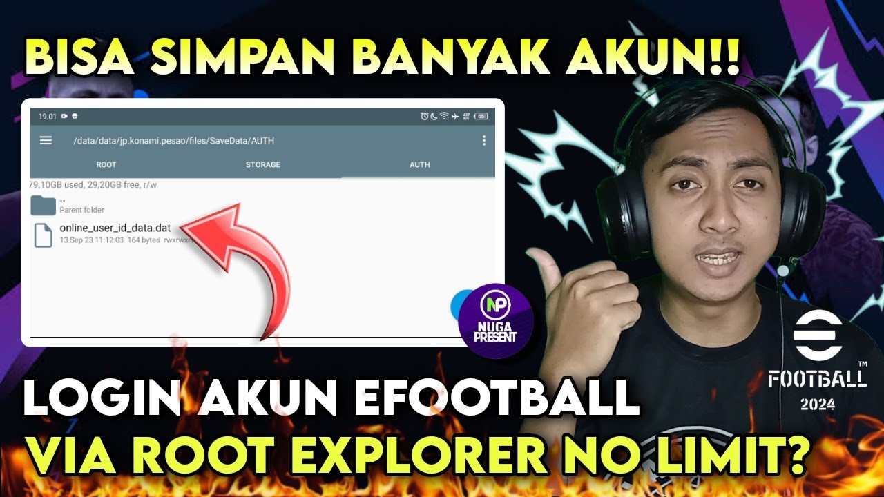 CARA LOGIN AKUN VIA ROOT EXPLORER BEBAS DARI LIMIT LOGIN EFOOTBALL 2024 MOBILE