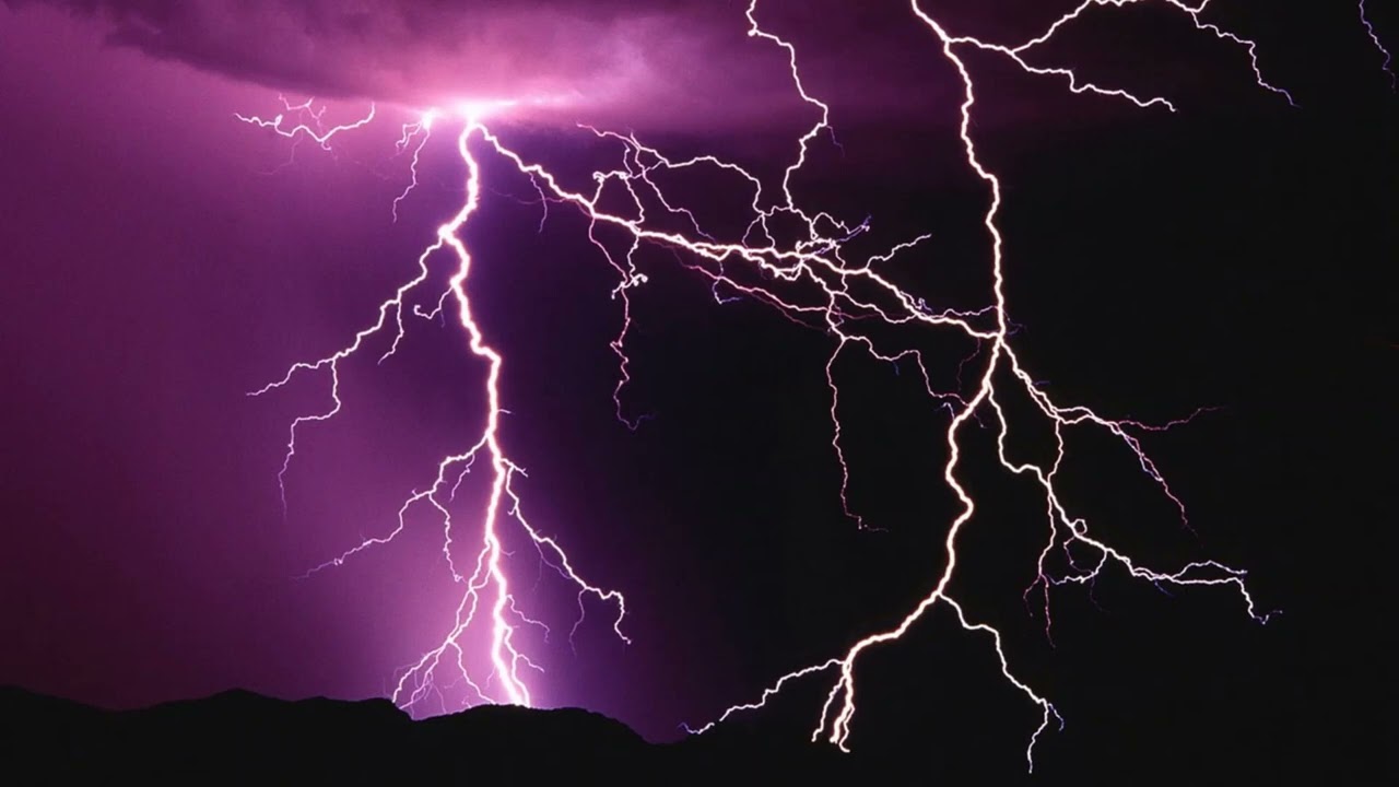 Beautiful Thunderstorm For Relaxation and Sleep with Purple Lightning Ambience