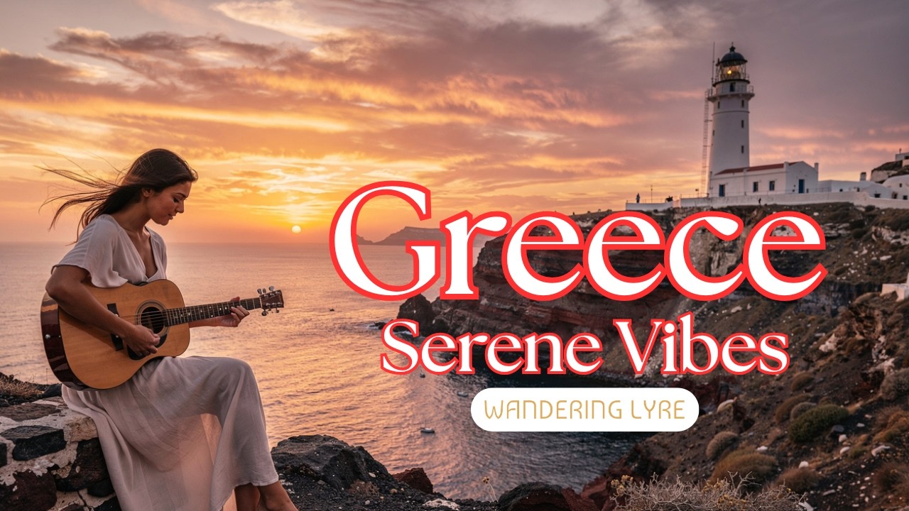 Greek Serene Melodies | Calm Greek Serene Music & Stunning Santorini Sunset Views