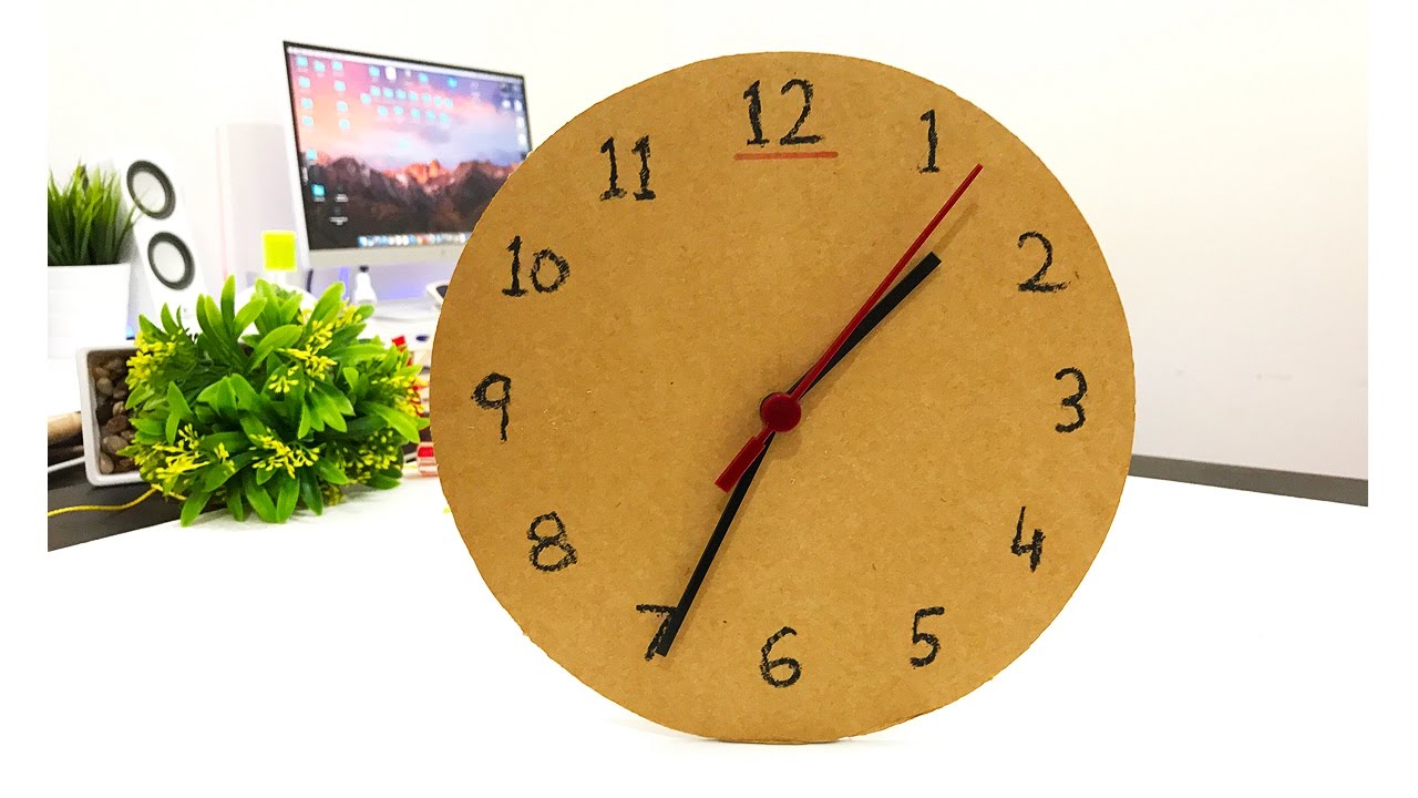 How To Make $1 Wall Clock or Table Clock From Cardboard MrExpert