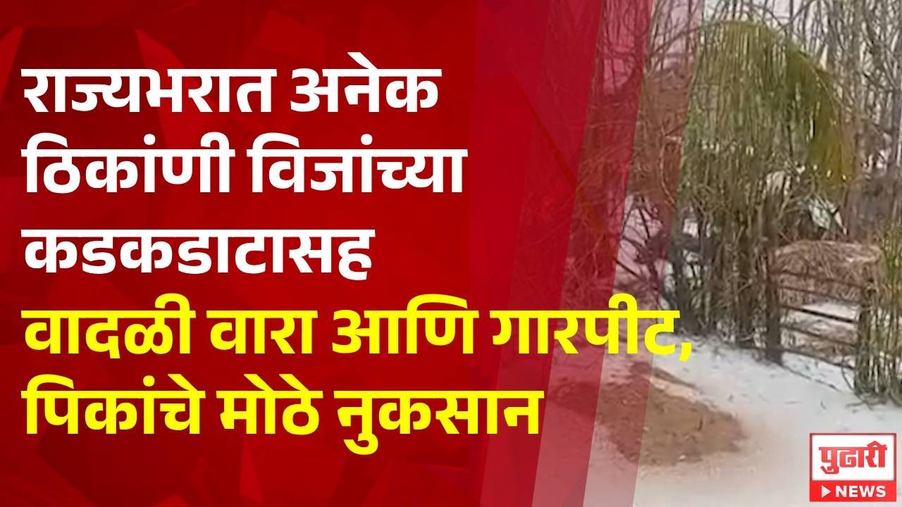 Pudhari News | राज्यभरात अनेक ठिकांणी विजांच्या कडकडाटासह वादळी वारा आणि गारपीट, पिकांचे मोठे नुकसान
