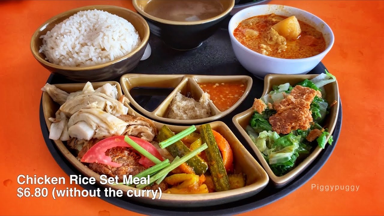 SINGAPORE HAWKER FOOD - FAMOUS VEGETARIAN CHICKEN RICE